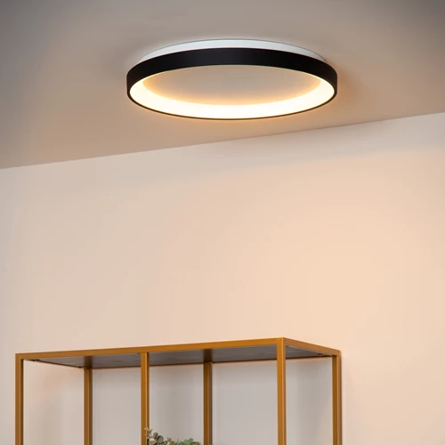 Lucide VIDAL - Plafonnier - Ø 48 cm - LED Dim. - 1x38W 2700K - Noir - ambiance 1